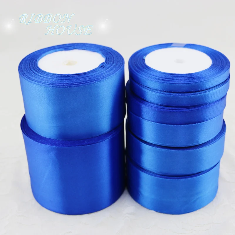 Buy (25 yards/roll) Blue Single Face Satin Ribbon