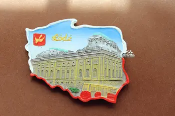 

Poland LODZ Tourist Travel Souvenir 3D Resin Decorative Fridge Magnet Craft