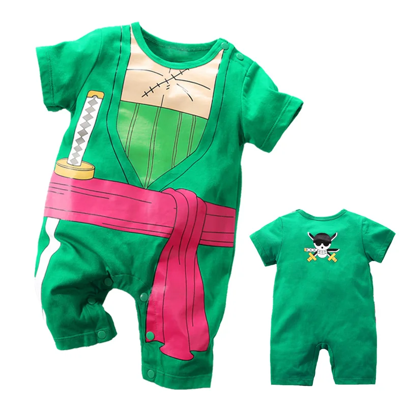 

YiErYing High Quality Baby Clothing Baby romper One Piece Roronoa Zoro Style Cotton Short Sleeve Baby Jumpsuits Baby Boy Clothes