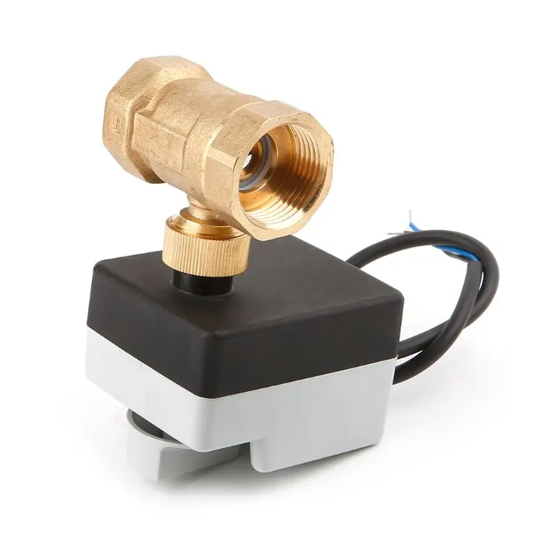 AC220V DN15 DN20 DN25 2 Way 3 Wires Brass Motorized Ball Valve Electric Actuato With Manual Switch