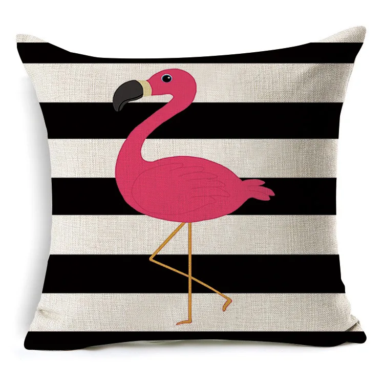 1 шт. декоративная наволочка из хлопка и льна с принтом фламинго 40249|cushion cover|cushion