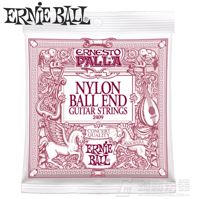 Ernie Ball 2406 или 2409(конец мяча) Ernesto Palla черные и серебряные нейлоновые Классические гитарные струны, 28-42