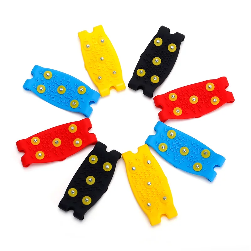 1 pair 5 teeth non slip steel stainless crampon ice gripper Winter Outdoor Ski hike camp snow mountain gaiter spike shoe cover