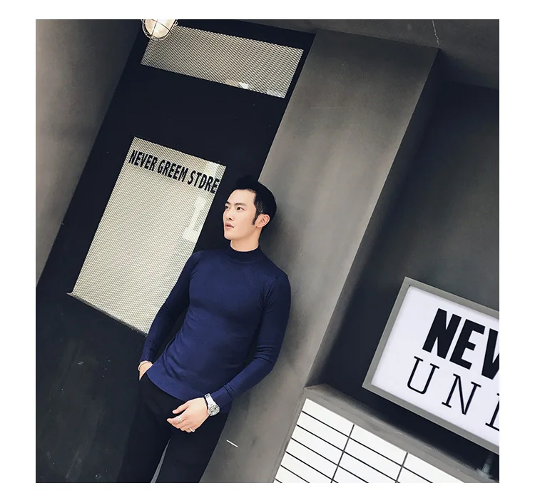 best sweaters for men MRMT 2022 Brand Autumn New Knitting Men's Sweater Pullover for Male Half High Collar  Sweater sweater crewneck