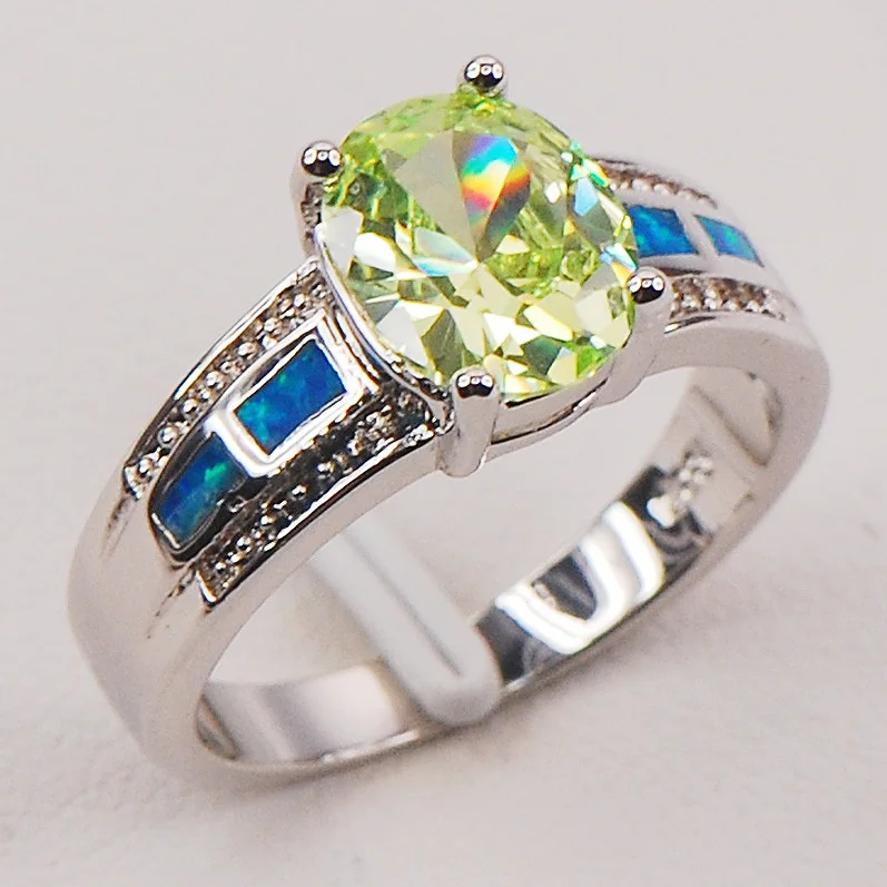 Огромный белый Кристалл Циркон 925 пробы Серебряное женское кольцо размер 7 8 9 10 F583 Мода
