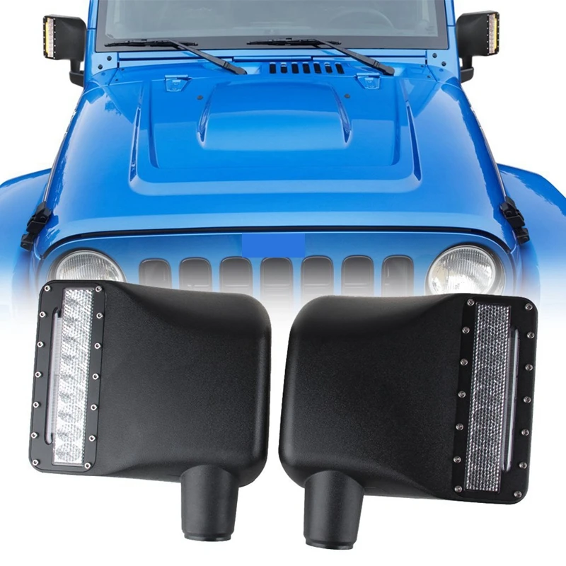 

Car White Sidelight Rearview LED Side Mirror Yellow Turn Signal Light Smoke Lens For Jeep Wrangler JK JKU(Pack of 2)