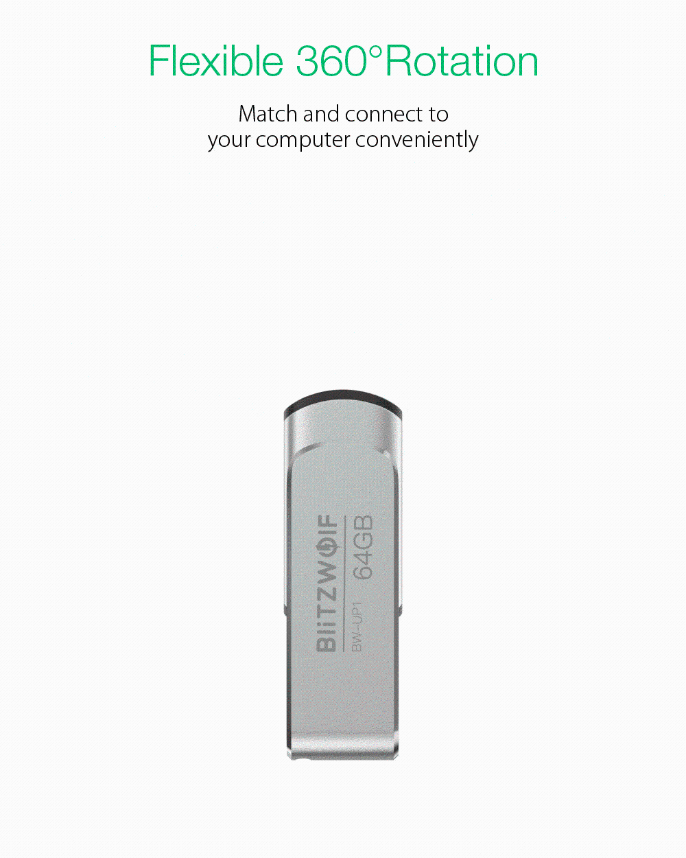 BlitzWolf? BW-UP1 алюминиевый сплав 360 ° складной чехол флеш-накопитель USB 3,0 16 ГБ 32 ГБ 64 ГБ 128 Гб внешний накопитель