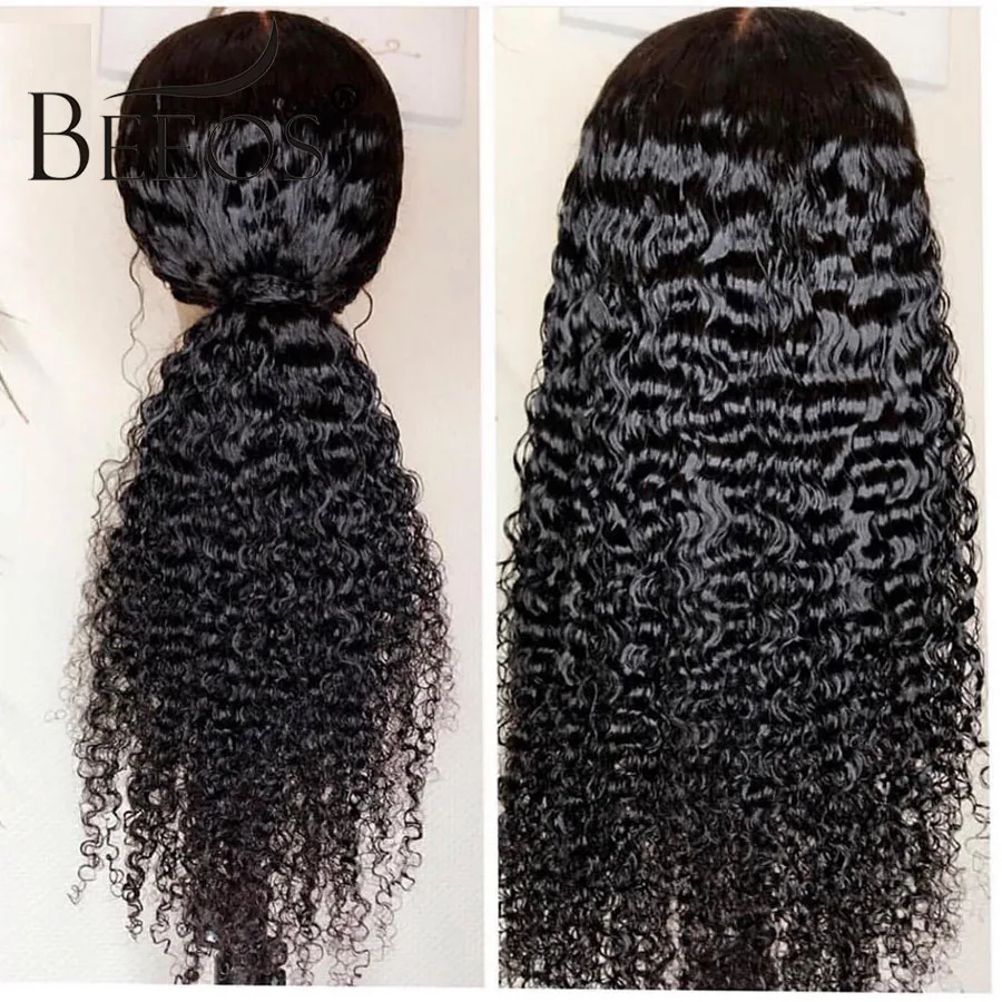Beeos поддельные головы крышка 150% 13*6 кружева передние человеческие волосы парики для женщин черный предварительно выщипанный Glueless вьющиеся парик бразильский Remy для женщин