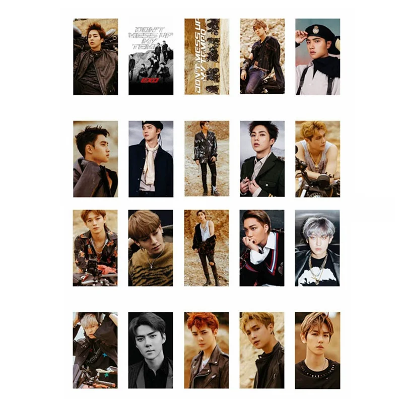 

20PCS/box K-POP EXO DON'T MESS UP MY TEMPO Album Self Made Paper Lomo Cards Photo Card Photocard Fans Gift