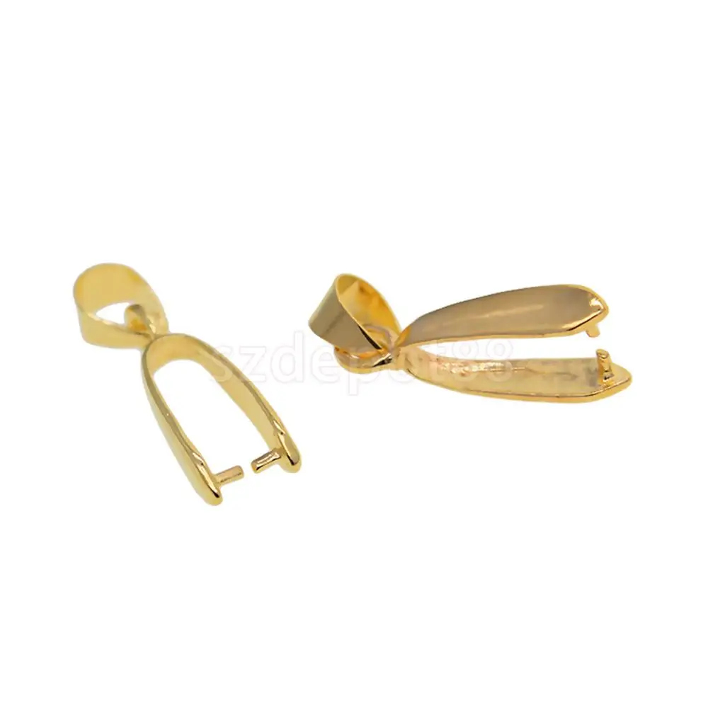 20pcs Gold / Rosegold Plated Pendants Clasps Clips Bails Connectors Brass Charm Pinch Bail Beads Jewelry Findings DIY