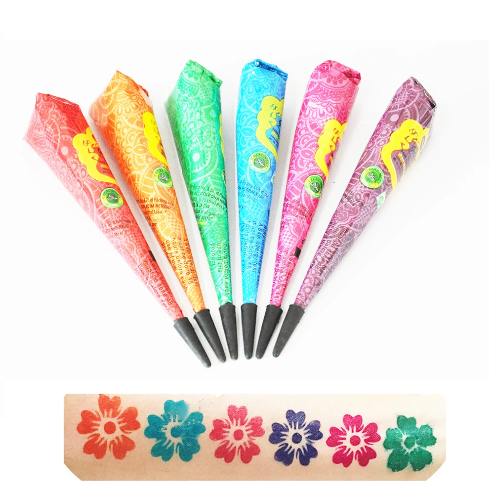 1 Piece Indian Henna Tattoo Paste 6 Colors Women Body Art Paint Drawing
