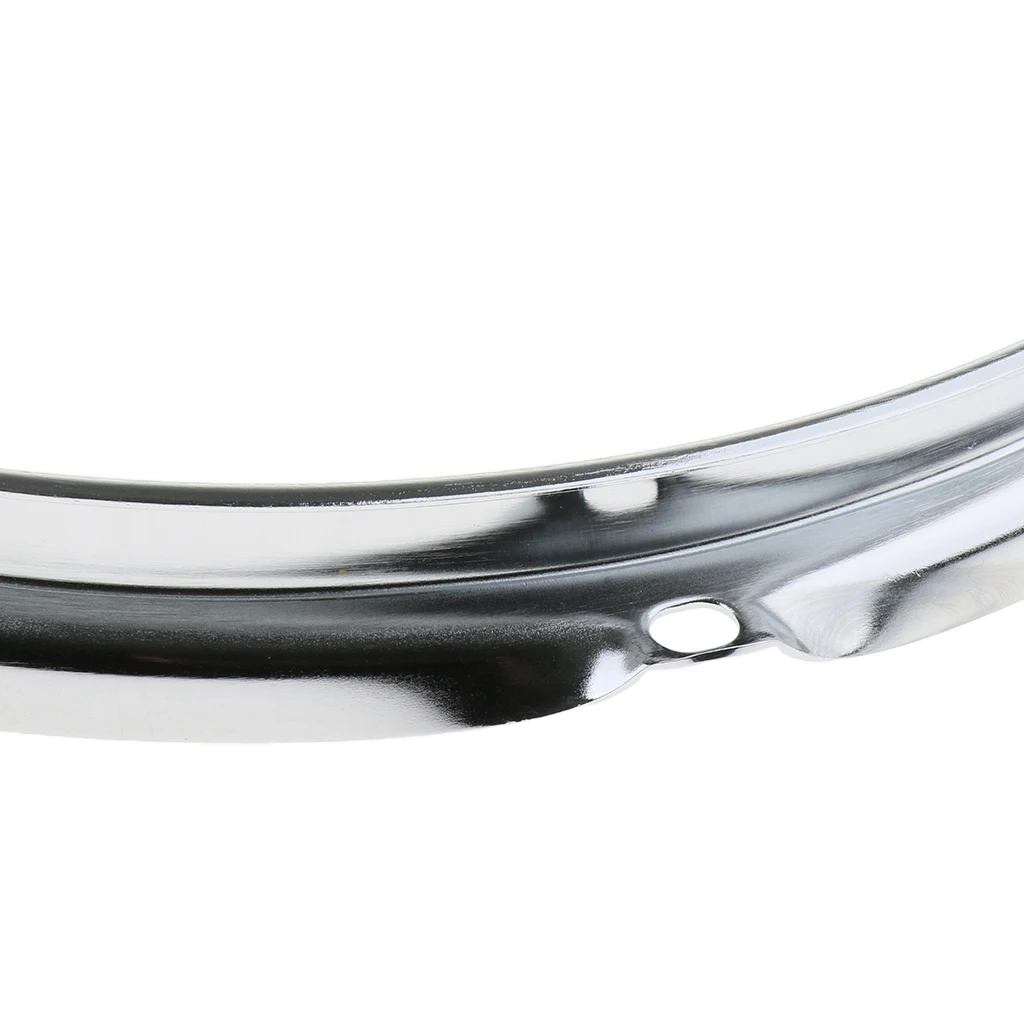 Tooyful 1 Pair Iron Tom Drum Die Cast Hoop Rim Rings Silver for Drum-player Percussion Instrument Accessory