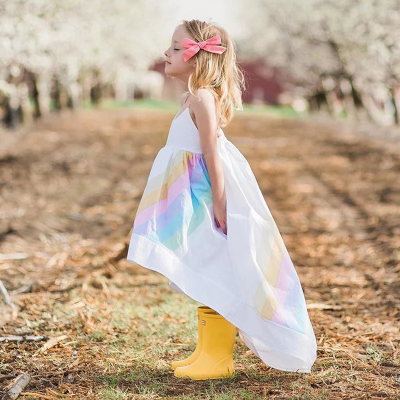 

Bear Leader Girls Dresses 2019 New Summer Rainbow Print Vest Girls Dress Fashion Sleeveless Girls Clothes For 2-6 Years