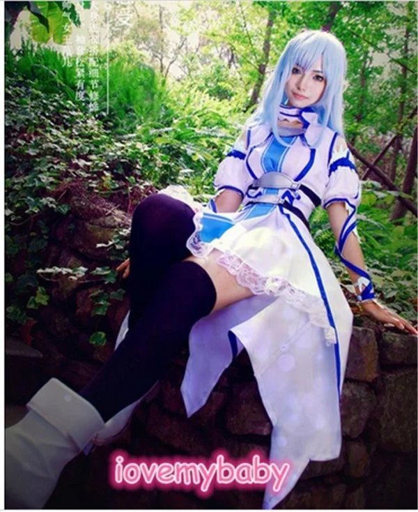 Новый аниме Sword Art Online SAO ALfheim Kawaii Yuuki Asuna Униформа белый и синий костюм феи наряды| |