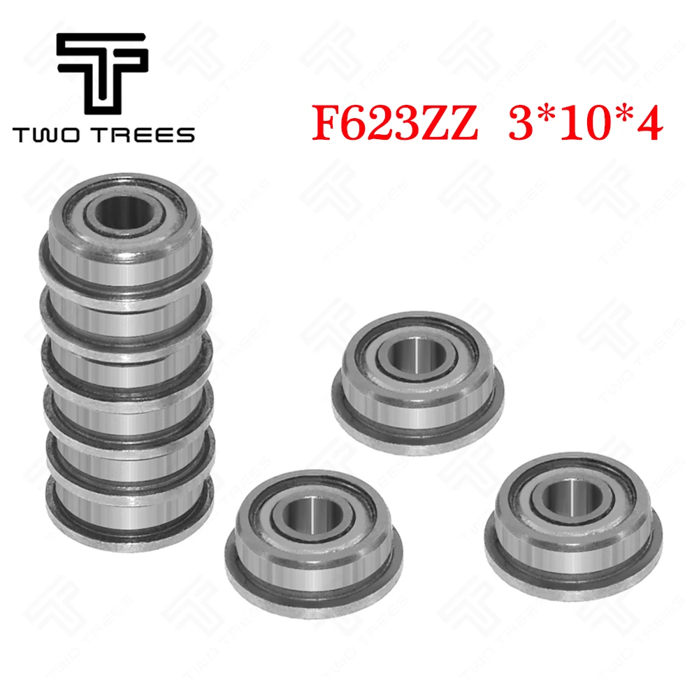 10pcs F604zz Metal Double Shielded Flanged Ball Bearings 4mm*12mm*4mm New