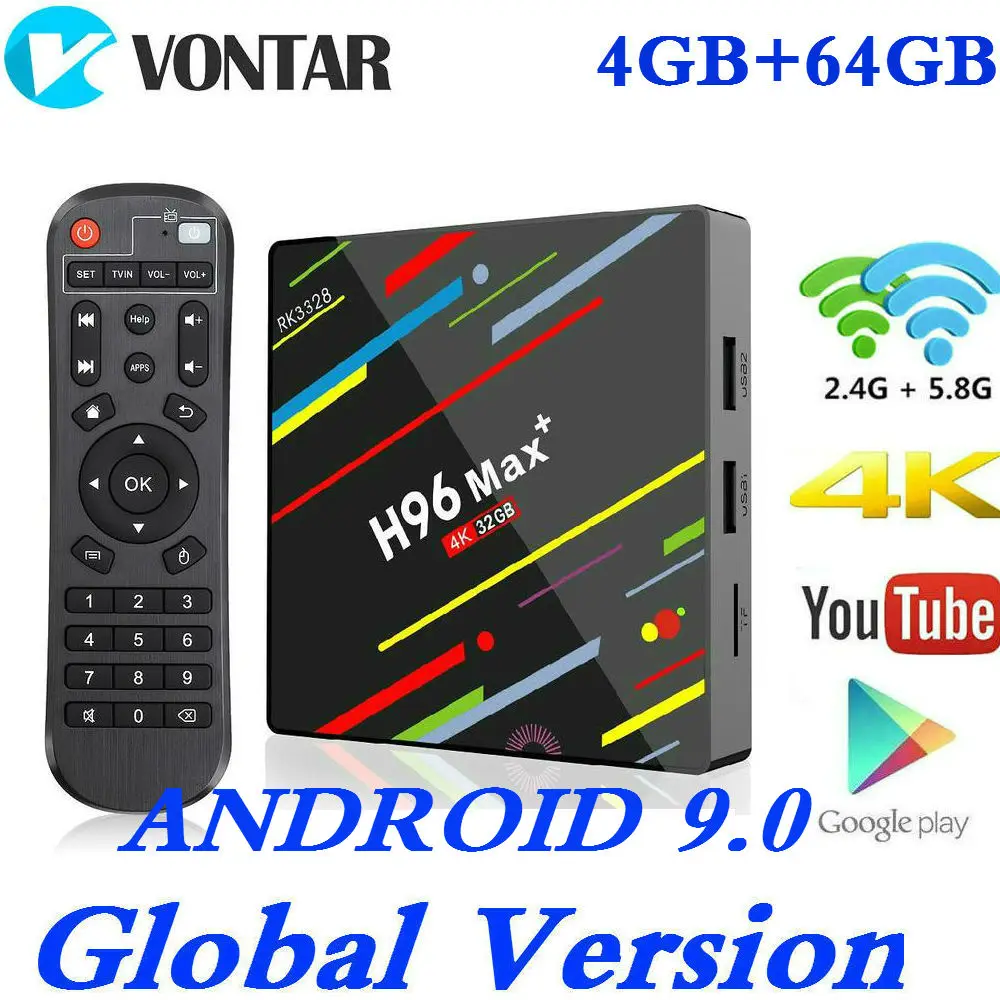 H96 ماكس زائد مربع التلفزيون الذكية الروبوت 9.0 RK3328 4 K مشغل الوسائط QuadCore 4 GB Ram 64 GB ROM الروبوت 8.1 H96Max + TVBOX USB3.0 BT H96 ماكس زائد مربع التلفزيون الذكية الروبوت 9.0 RK3328 4 K مشغل الوسائط QuadCore 4 GB Ram 64 GB ROM الروبوت 8.1 H96Max + TVBOX USB3.0 BT