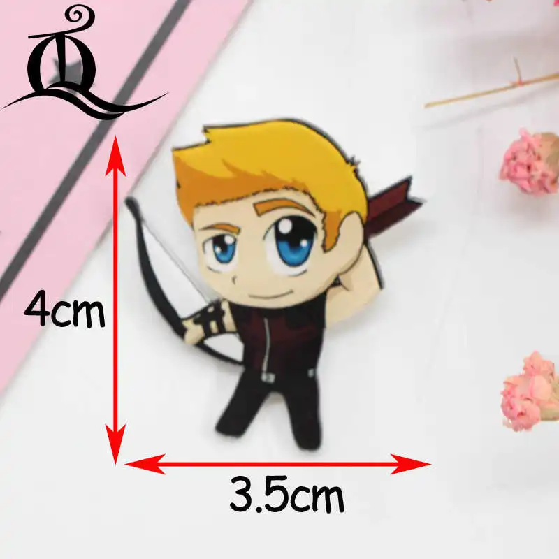 American hero mix 1PCS Painting cartoon mix food for Clothing Acrylic Badges Kawaii Icons on The Backpack Pin Brooch Badge Z11 - Цвет: No15