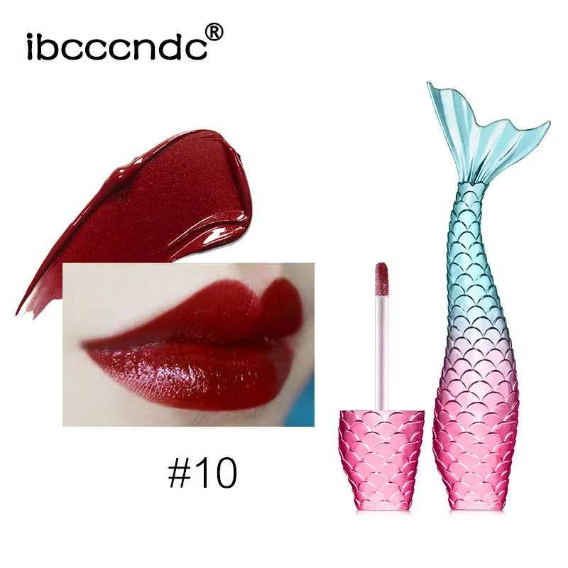 Ibcccndc Русалка блеск для губ матовый мерцающий металлический блеск водонепроницаемый стойкий тинт для губ пигмент флип-губ Корейский макияж TSLM2 - Цвет: 10