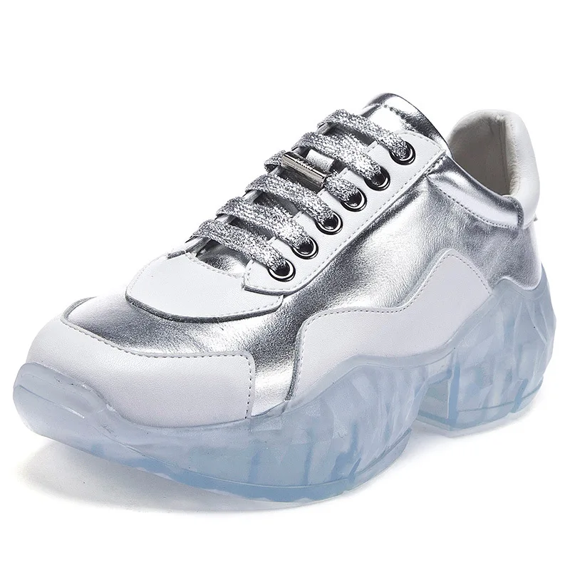 

Msfair 2019 Sport Shoes For Women Running Shoes Casual Shoes Female Brand Luxury Genuine Leather Ladies Sneakers White Silver