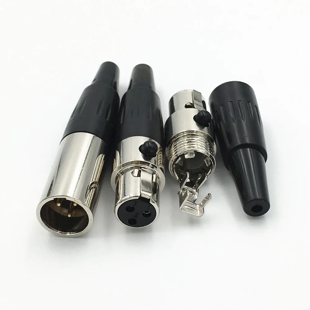 100 шт. мини XLR 3 4 5 6 Pin штекер/гнездо адаптер маленький для пайки микрофона аудио
