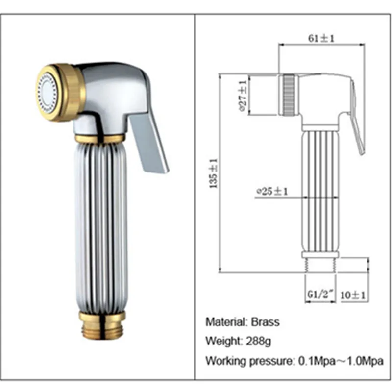 Высокое Качество Латунь Chrom+ золото отделка Биде опрыскиватель головы душ ванная туалет спрей