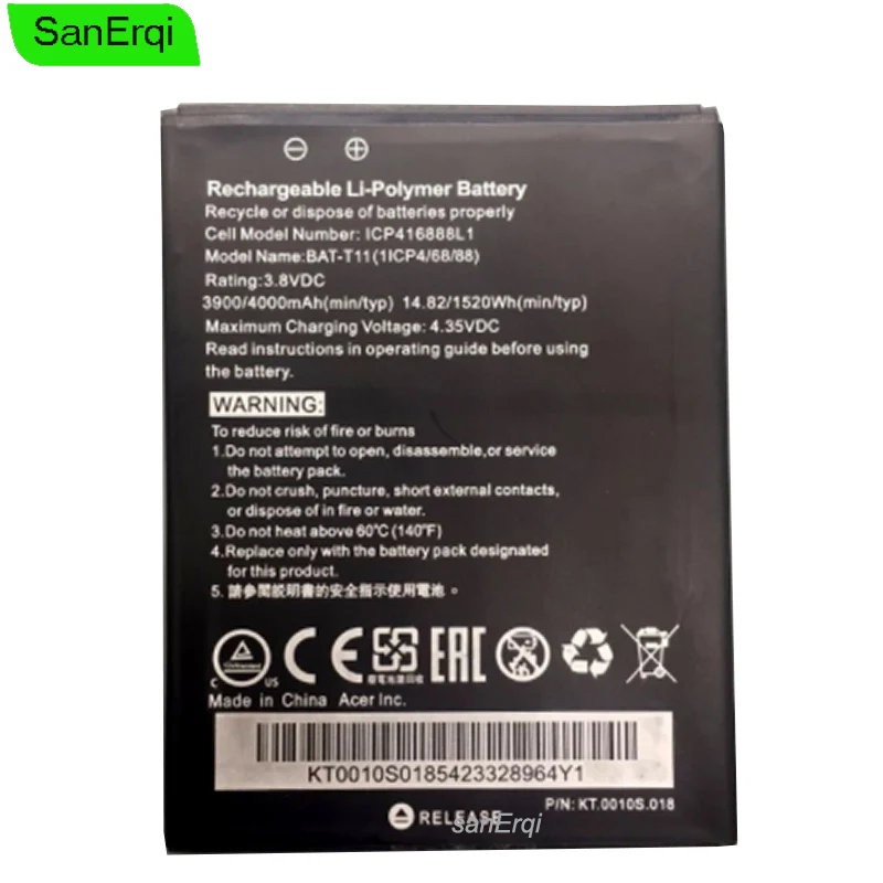 

BAT-T11 for Acer Liquid T03 T04 Z630 Z630S battery Batterie Bateria 4000mAh SanErqi