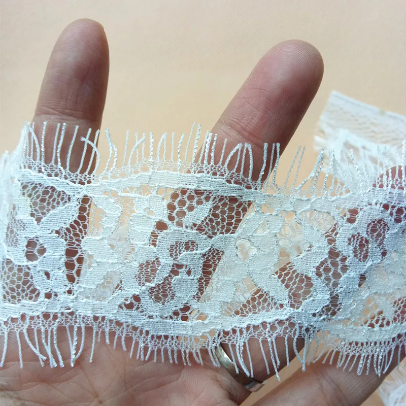 3 Yards Classic Eyelash Lace Trim Black&White Soft Floral Classic Lace Trim Decoration Crafts Sewing For Dress Making Decoration