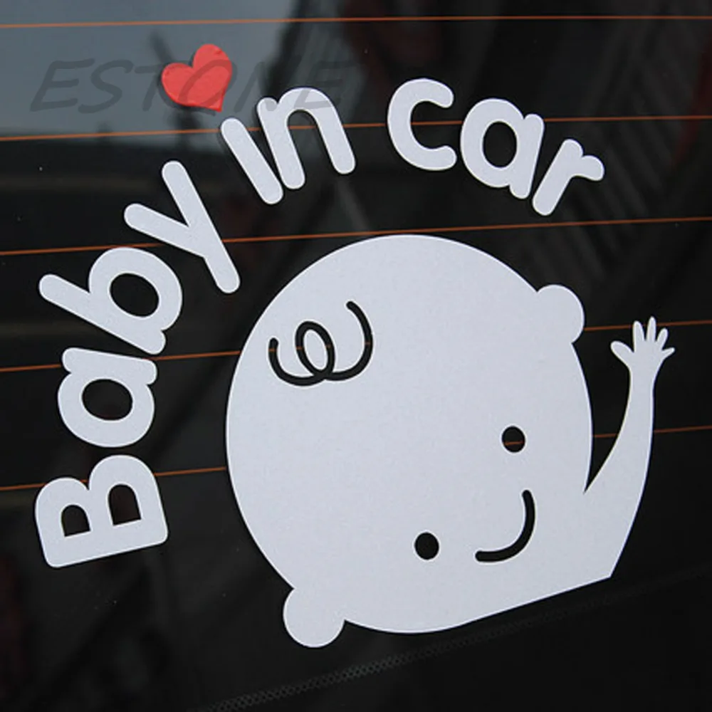

Unique "Baby In Car" Waving Baby on Board Safety Sign Car Decal/Sticker US DF