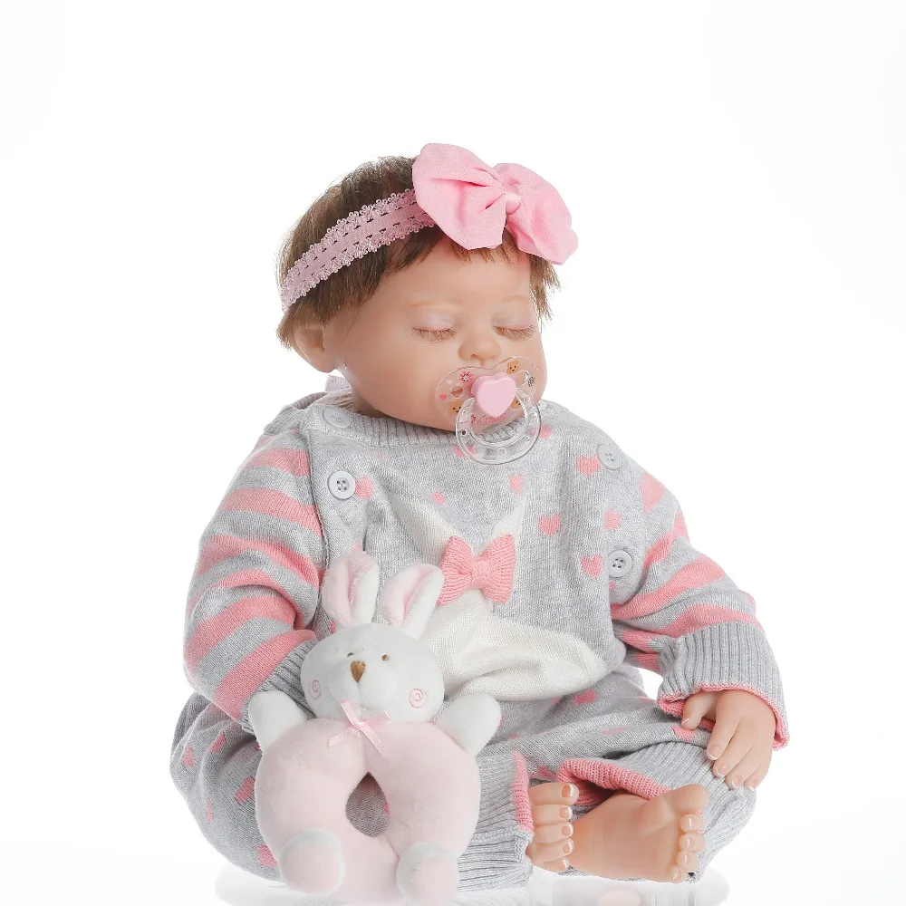 SanyDoll 22 дюйма 55 см хит продаж цельное Силиконовое детское красивое платье милая