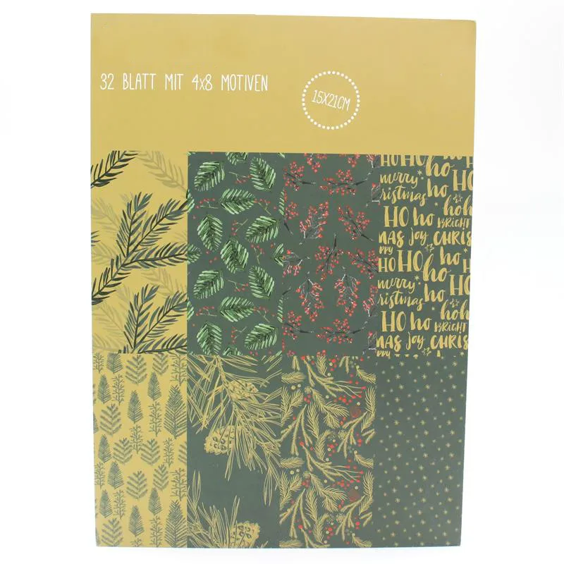

ZFPARTY 32sheets Tree Leaves Single-side Printed creative Dots/ Art Paper Handmade Scrapbooking Kit Set Books