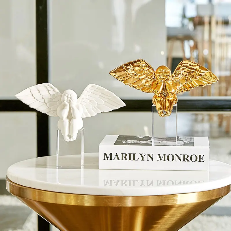 الشمال الراتنج الكريستال الملاك الصغير إكسسوارات ديكور منزلي غرفة المعيشة مبرد نبيذ خزانة سطح المكتب ديكور الزفاف تمثال