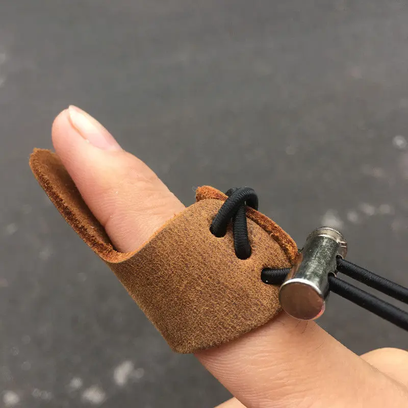 Leather 1PC Hunting Archery Finger Guard Glove Bow String Outdoor