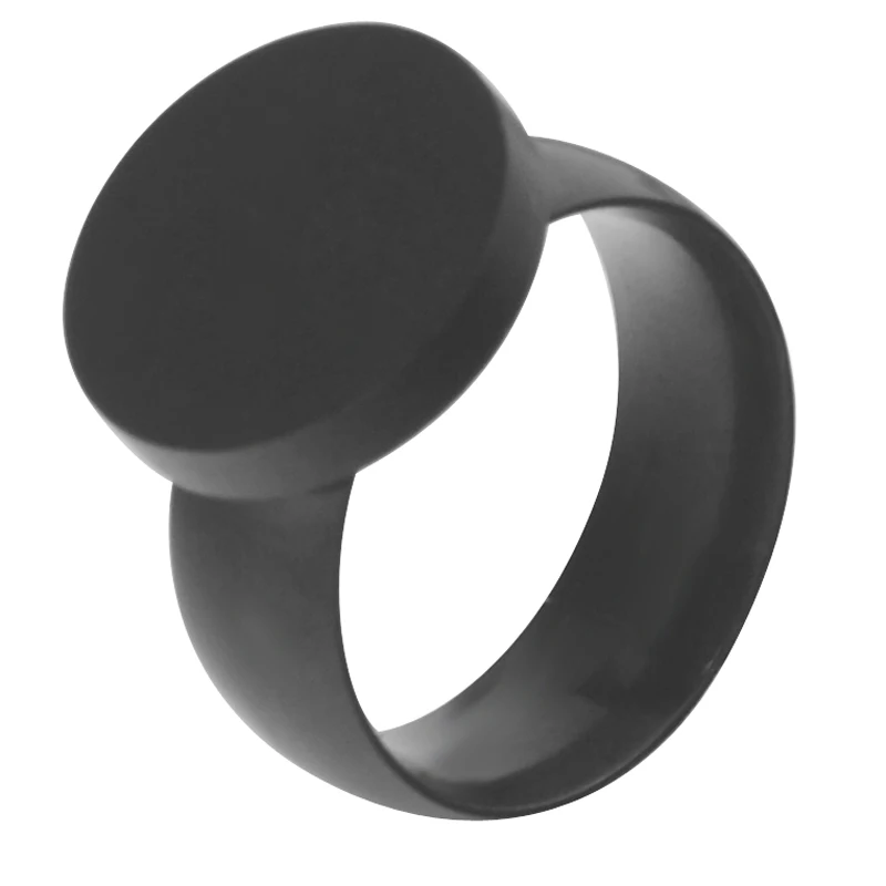 

Men's black plated simple round button personalize ring,stainless steel fashion band ring jewelry for women,size 7 -13 US size