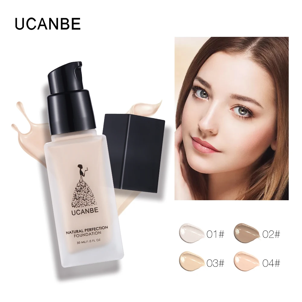 

4 Color UCANBE Makeup Face Liquid Foundation Natural Perfection Waterproof Coverage Pores Concealer Cosmetic Base Cream