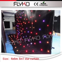 Рождественская Акция 14ft на 20ft светодиодный Звездный экран Мерцающий СВЕТОДИОДНЫЙ занавес для праздничных Вечерние