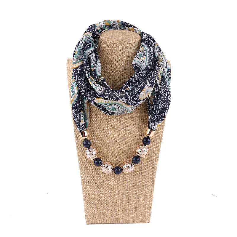 

RUNMEIFA 2019 New Fashion Pendant Necklace Scarf for Women Spring/Autumn Muslim Head Scarf Bohemia Female Clothing Accessories