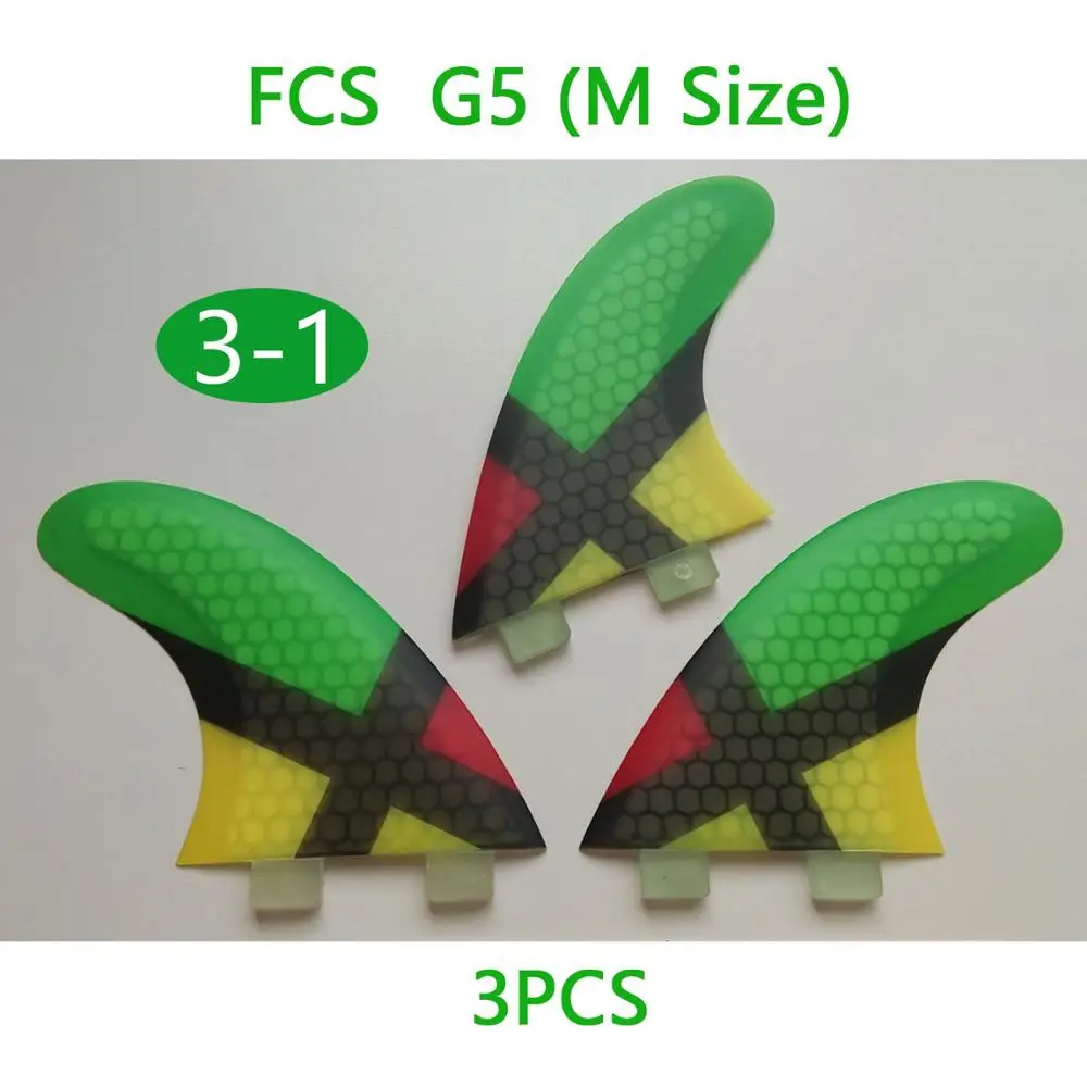 FCS2 G5 стеклопластиковые плавники для серфинговой доски 3 шт. Средний Подруливающее устройство Future Surfing плавники - Цвет: 3-1 FCS