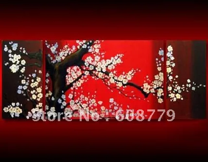 

White Peach Blossom Design Canvas Oil Painting LRGP0476