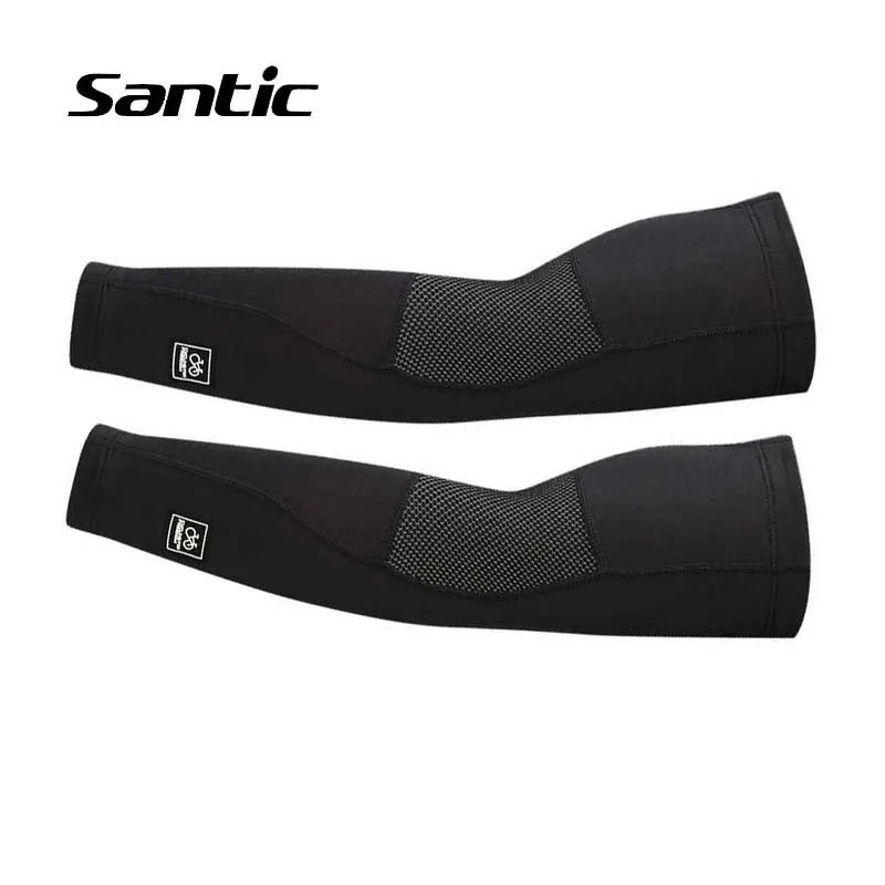 

Santic Winter Fleece Thermal Arm Sleeve Cycling Arm Warmers Sport Safety Volleyball Running Basketball Sleeves Bike Armwarmers