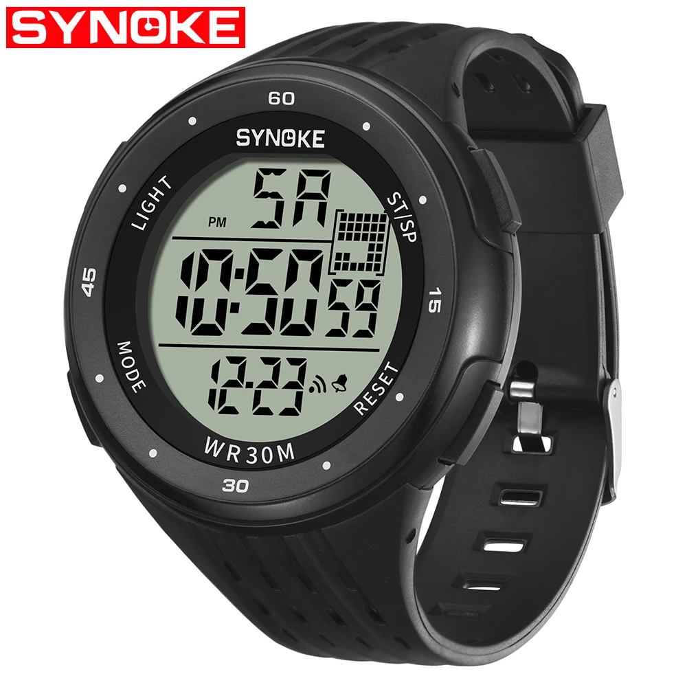 SYNOKE цифровые часы мужские модные спортивные фитнес ударные водонепроницаемые