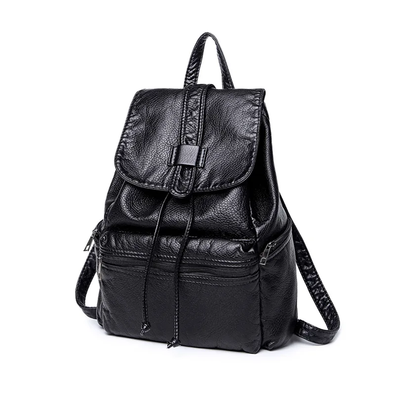 

New Travel Backpack Korean Women Female Rucksack Leisure Student School bag Soft Leather Women Bag Bags Back Pack Rucksack C589