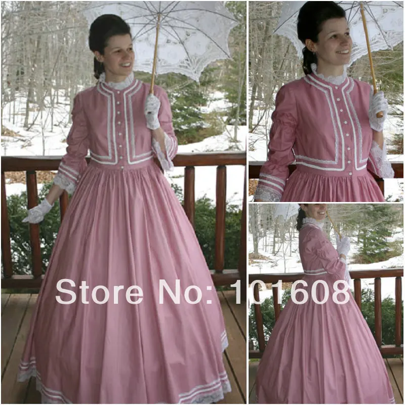 

1860S Victorian Corset Gothic/Civil War Southern Belle Ball Gown Dress Halloween dresses US 4-16 V-1214