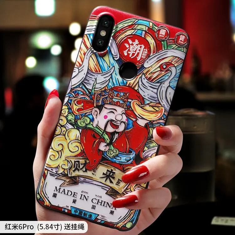Китайский Бог богатства счастливый кот рельефный чехол для Xiaomi Redmi note 5 note5 6 Pro A2 lite