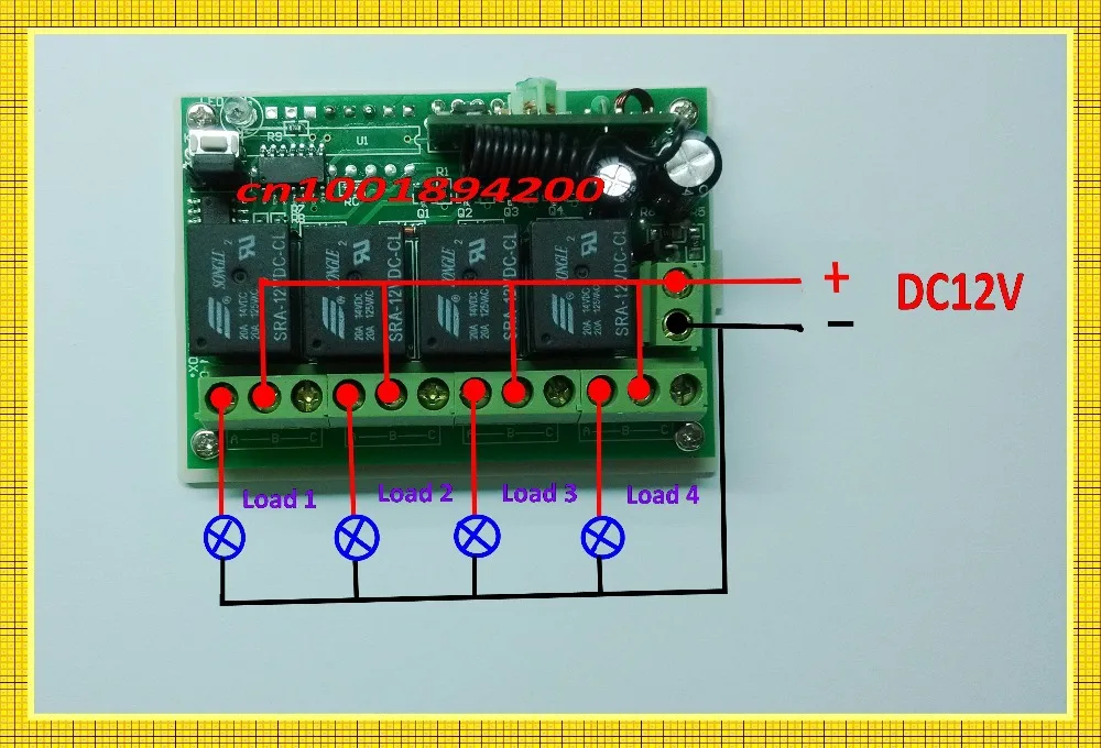 Модуль передатчика DC9V 4CH с дальним диапазоном дистанционного управления 300-4000 м+ 12 В постоянного тока 4CH релейный приемник обучающий Код m T L 315/433 МГц
