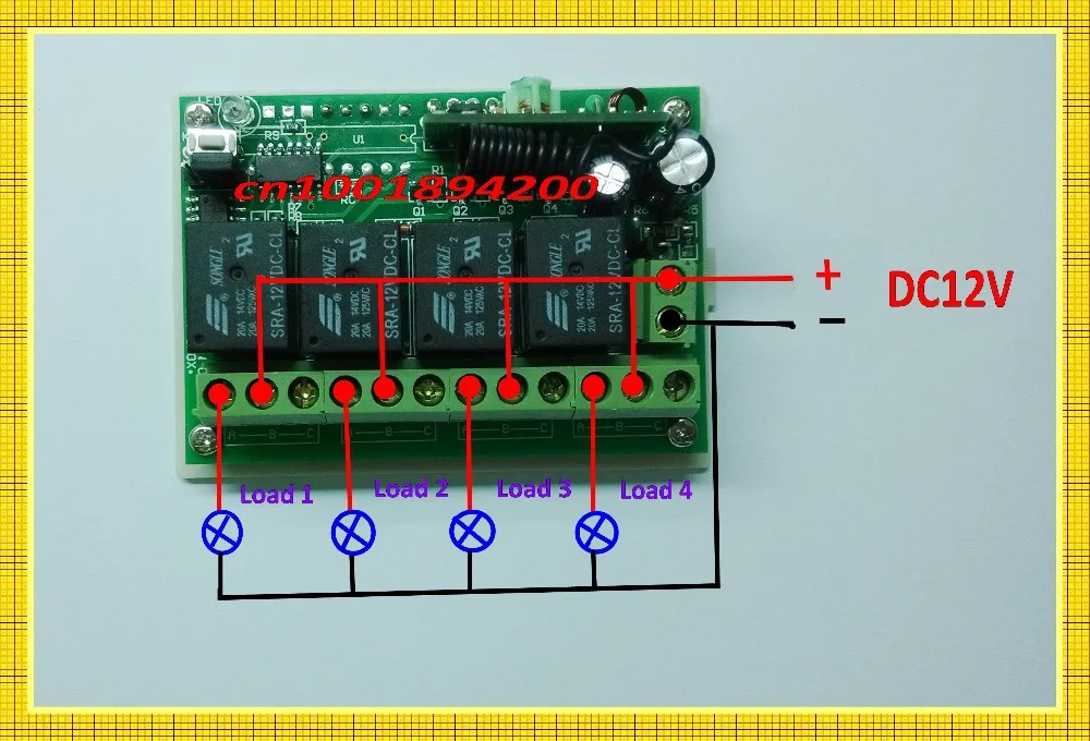 dc12v 4ch receptor rele codigo de aprendizagem m l 315 433mhz 05