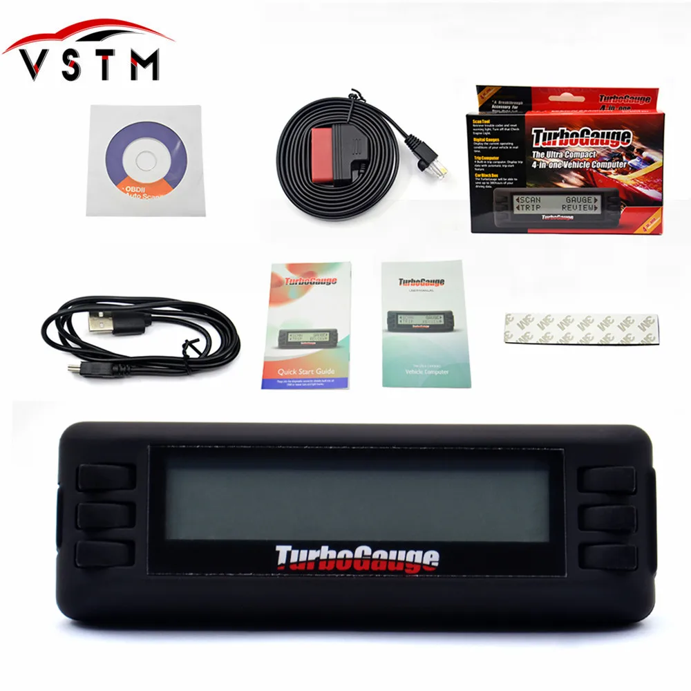 

2018 New Arrival Turbogauge IV 4-in-1 Vehicle Computer OBDII/EOBD car trip computer / Digital Gauges/ scan gauge/ car scan tool