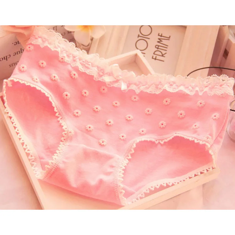 Women Panties Sexy Cotton Underwear Girls Cute Printed Intimates VS Love Pink Briefs Lady Breathable Underpants Lace Decoreation (2)