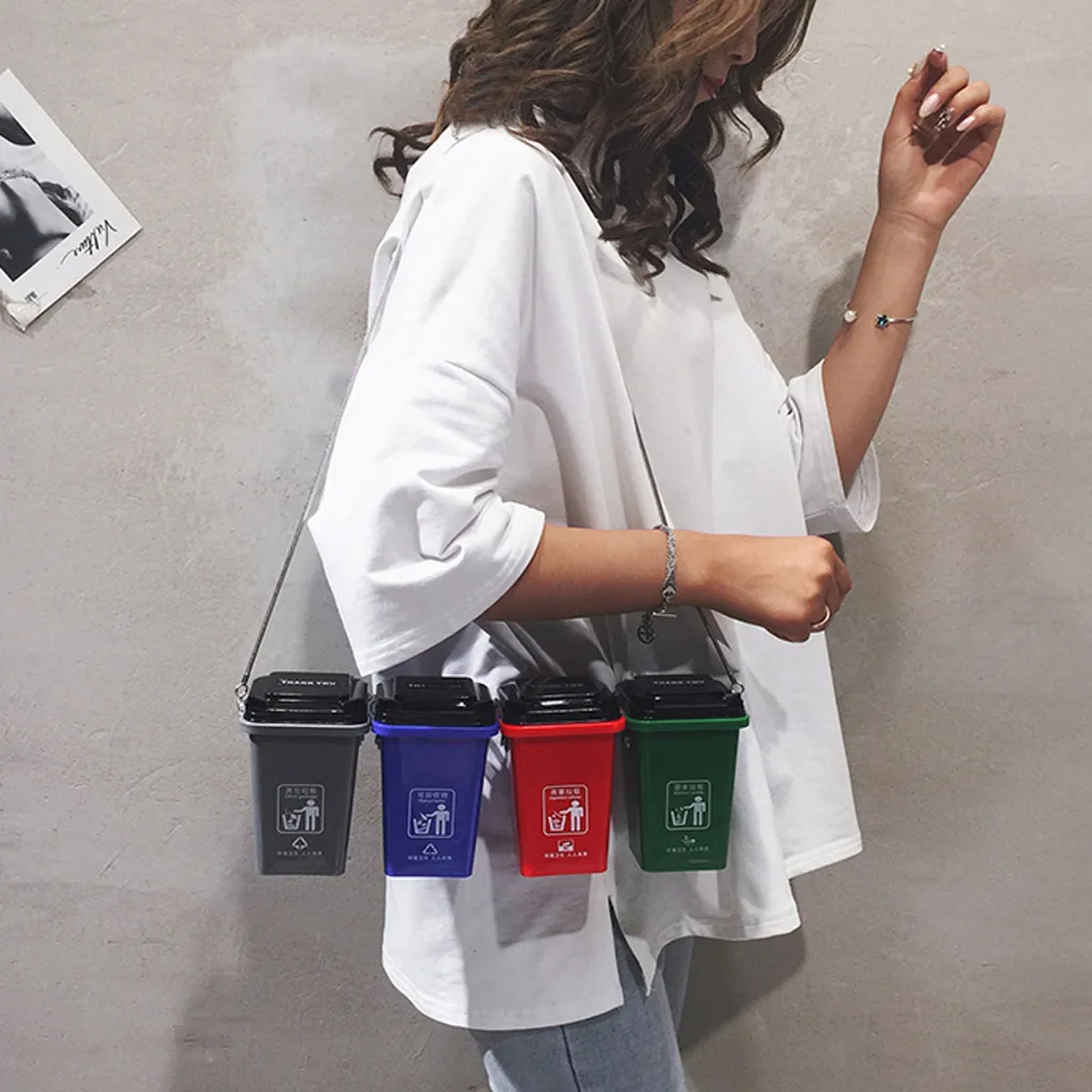 

Women Shoulder Handbag Environmental Protection Messenger Bags Garbage Sorting Bag Chain Crossbody Bags For Women bolsa feminina