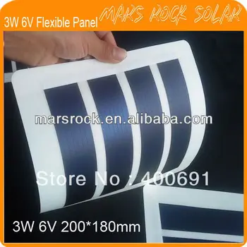 

3W 6V 200*180mm Flexible Amorphous Silicon Solar Photovoltaic Module with Good Flexible, Waterproof, Lightweight Proformance
