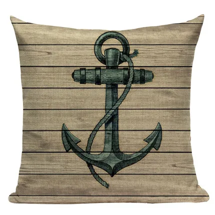 Anchor ship Throw Pillow Cover Bedding Camping Hotel Office Home ocean Decor Cushion Cover Fabric For Furniture Pillowcase